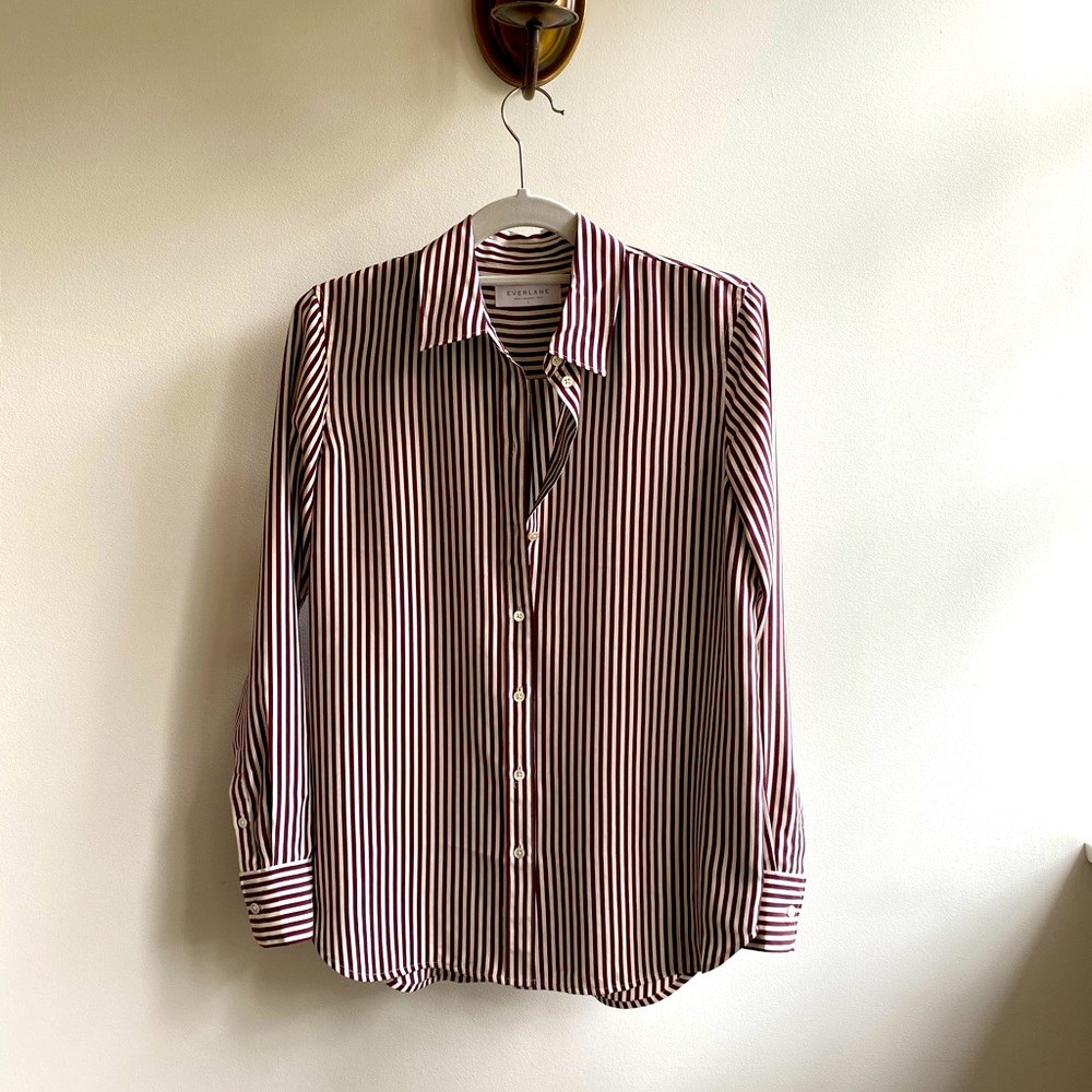 Silk stripe top